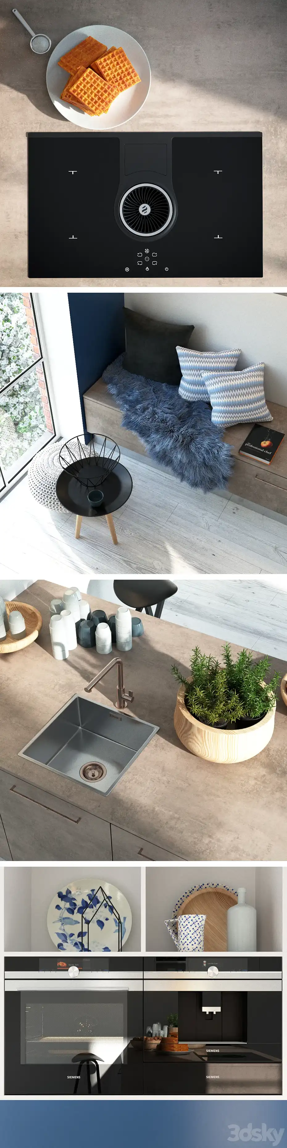 مدل سه بعدی کابینت مدرن 6 - 3