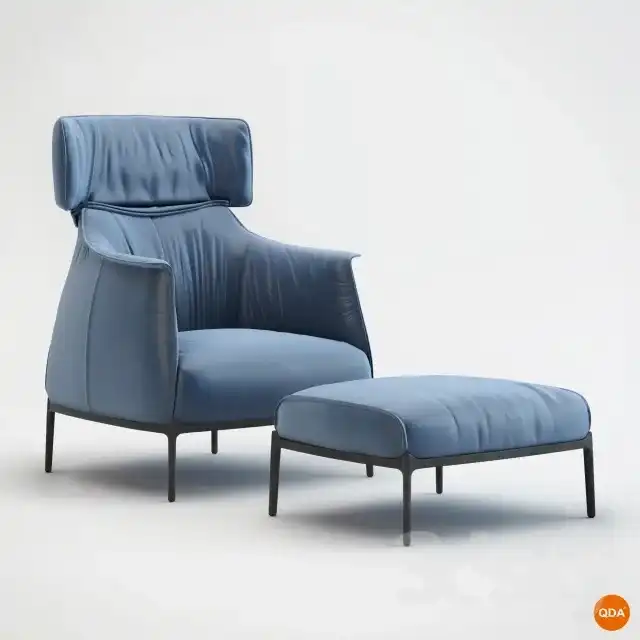 مدل سه بعدی مبل چرم مدرن - 3