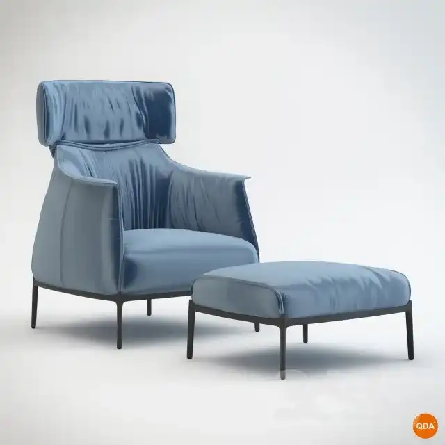 مدل سه بعدی مبل چرم مدرن - 5