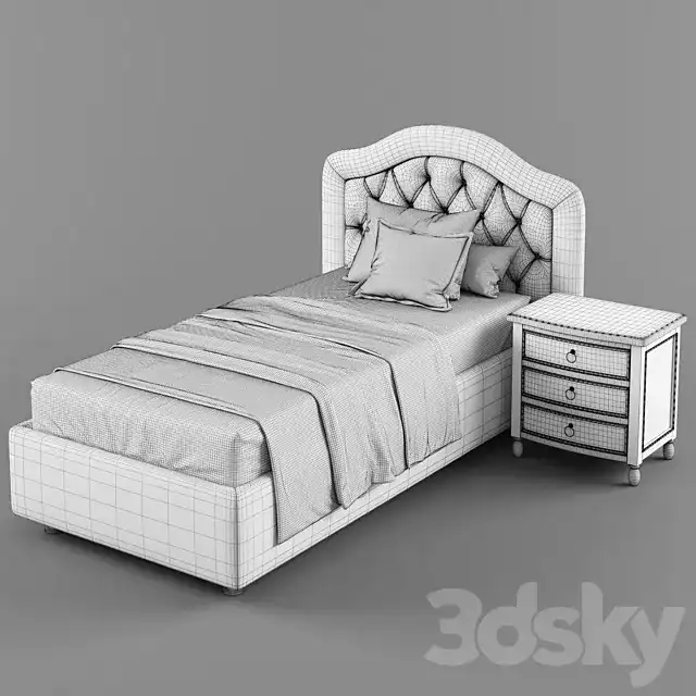 آبجکت تخت خواب کلاسیک 85 - 3