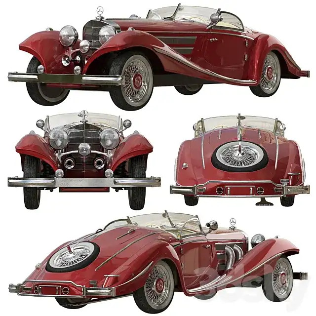 آبجکت ماشین Mercedes 540K Roadster - 1