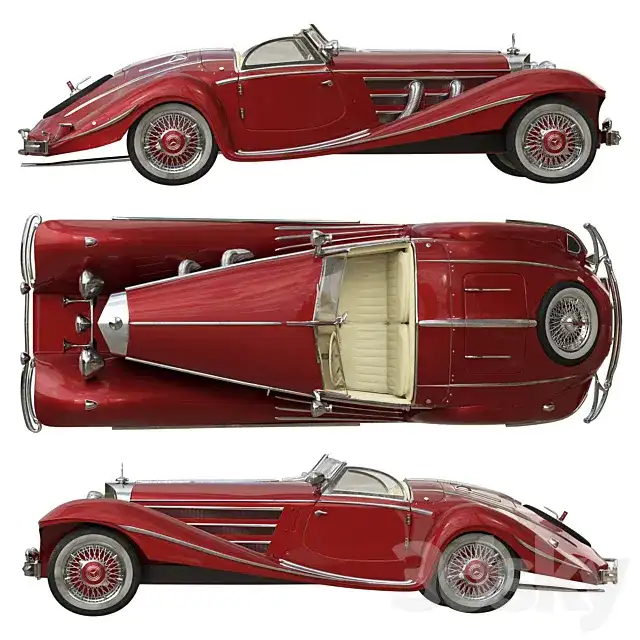 آبجکت ماشین Mercedes 540K Roadster - 3
