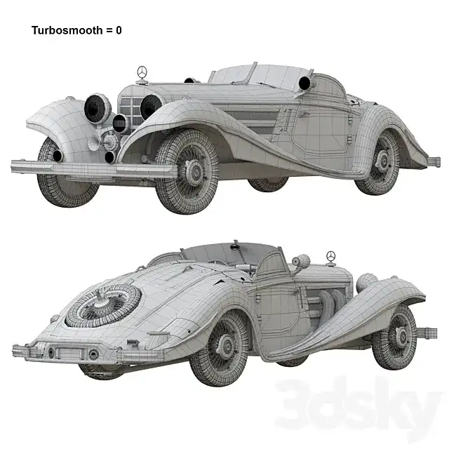 آبجکت ماشین Mercedes 540K Roadster - 5