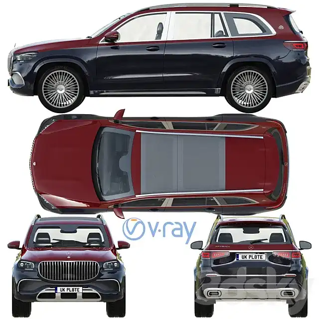 آبجکت ماشین Mercedes Benz Maybach GLS - 5