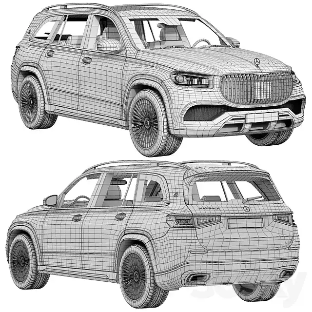 آبجکت ماشین Mercedes Benz Maybach GLS - 9