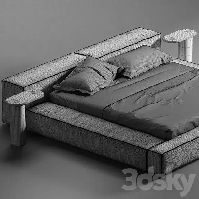 مدل سه بعدی تخت خواب مدرن 120 - 7
