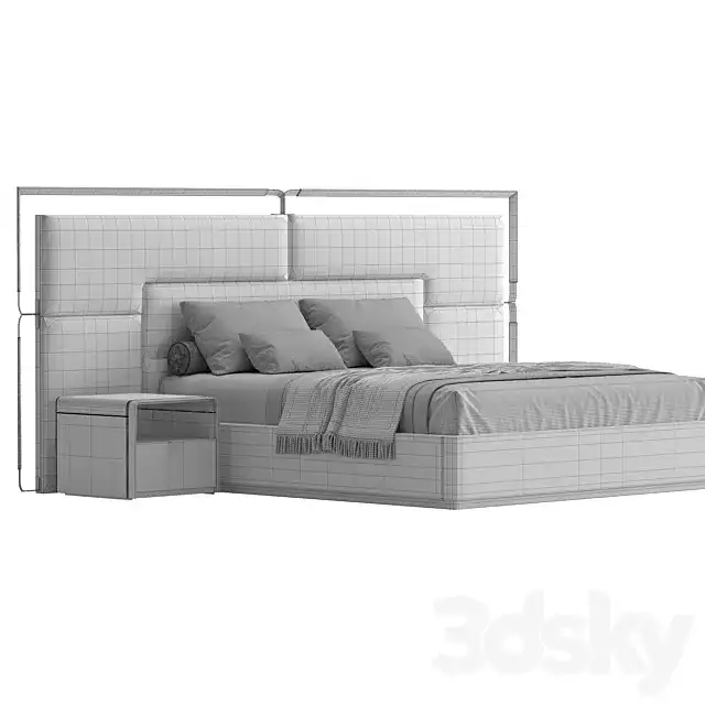 مدل سه بعدی تخت خواب مدرن 122 - 3