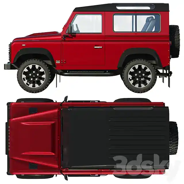 مدل سه بعدی ماشین Land Rover Defender Works V8 - 7