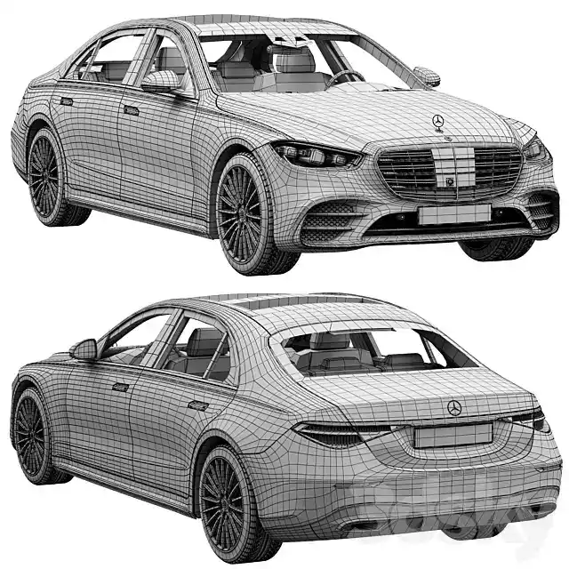 آبجکت ماشین Mercedes Benz S Class AMG 2021 w223 - 9