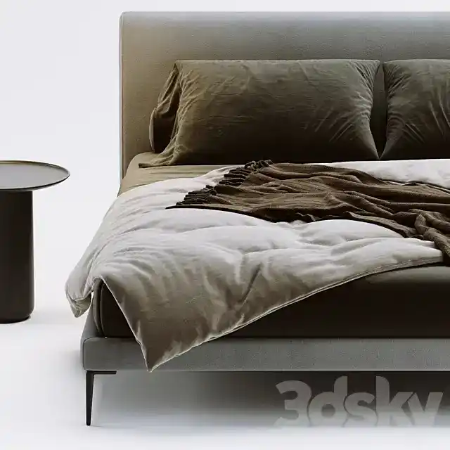 مدل سه بعدی تخت خواب مدرن 162 - 3