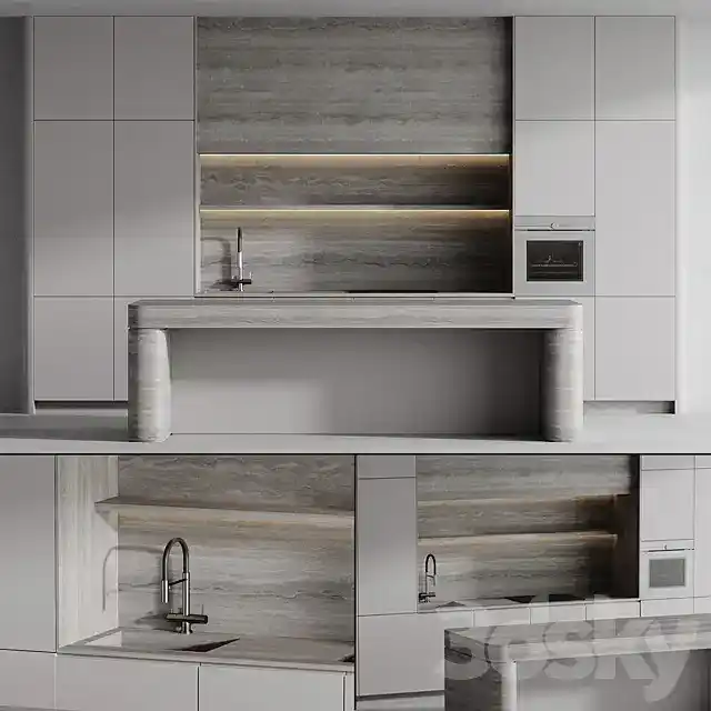 مدل سه بعدی کابینت مدرن 166 - 1