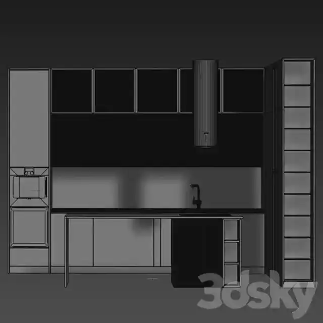 مدل سه بعدی کابینت مدرن 168 - 9