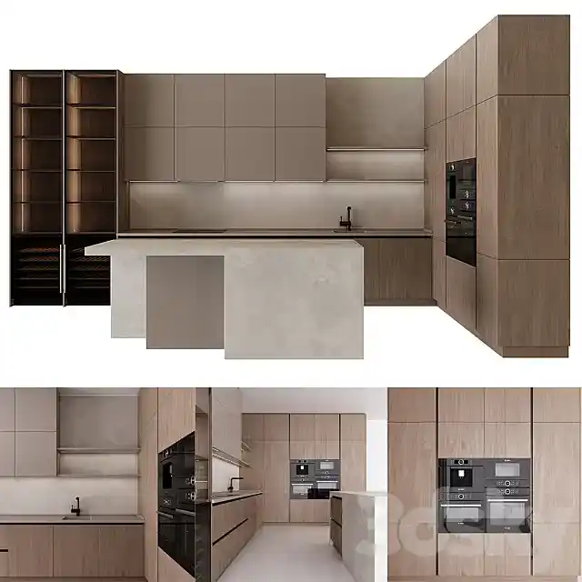 مدل سه بعدی کابینت مدرن 170 - 1