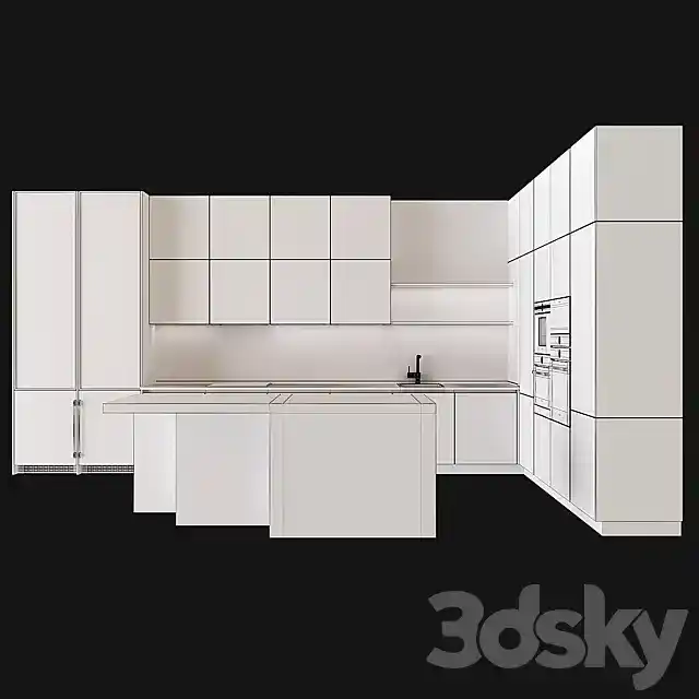 مدل سه بعدی کابینت مدرن 170 - 12