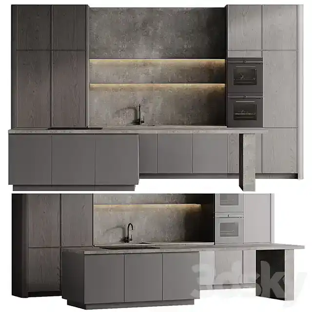 مدل سه بعدی کابینت مدرن 174 - 1