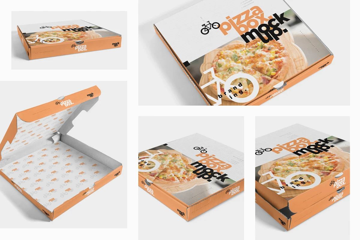 موکاپ جعبه پیتزا 5 Pizza Box Mockups - 9
