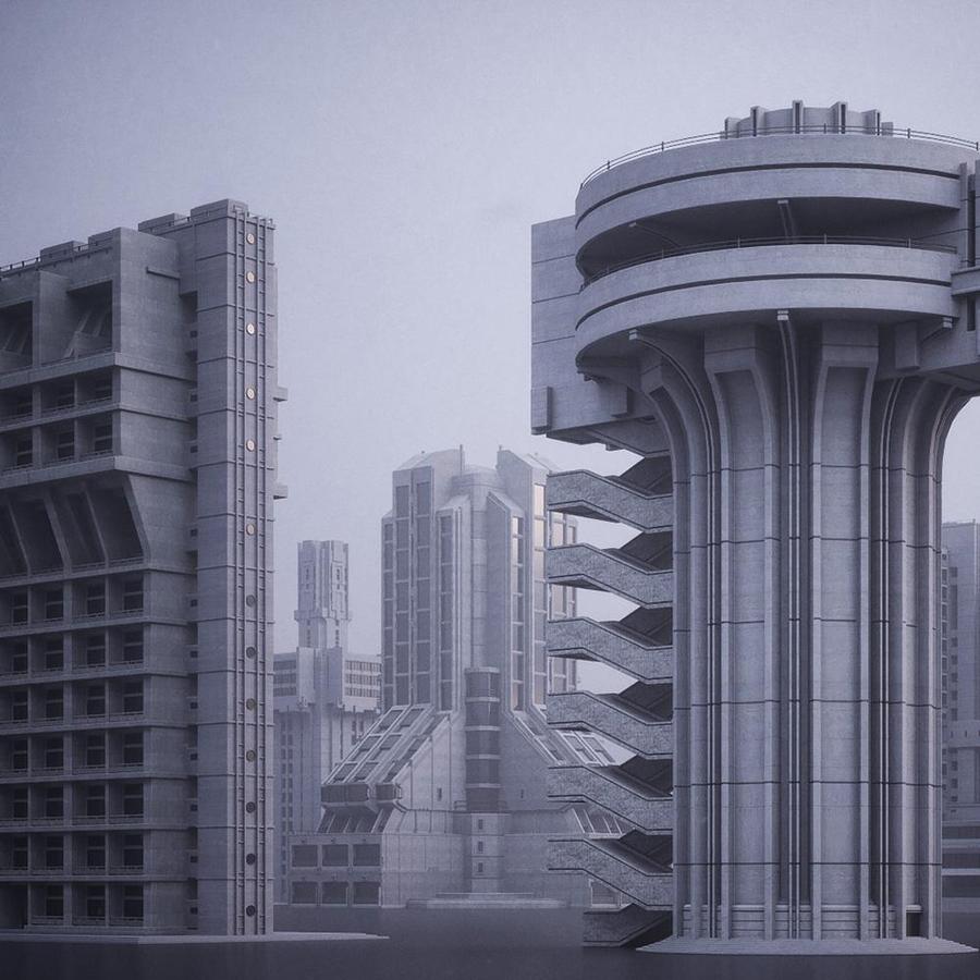 مدل سه بعدی ساختمان مدرن 