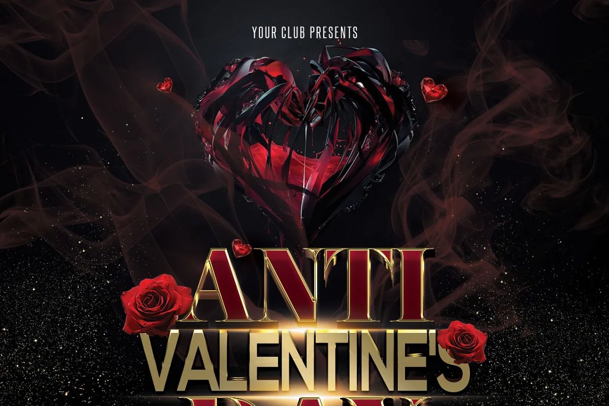 فایل لایه باز تراکت ولنتاین Anti Valentines - 4