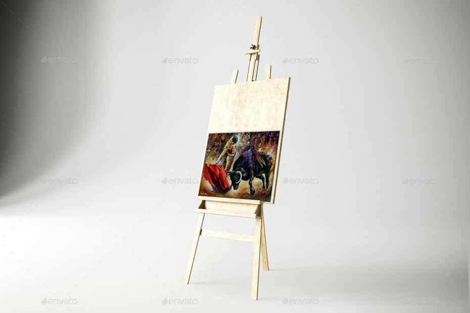 موکاپ بوم نقاشی در استودیو