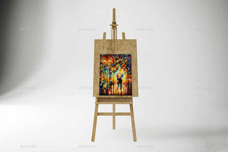 موکاپ بوم نقاشی در استودیو