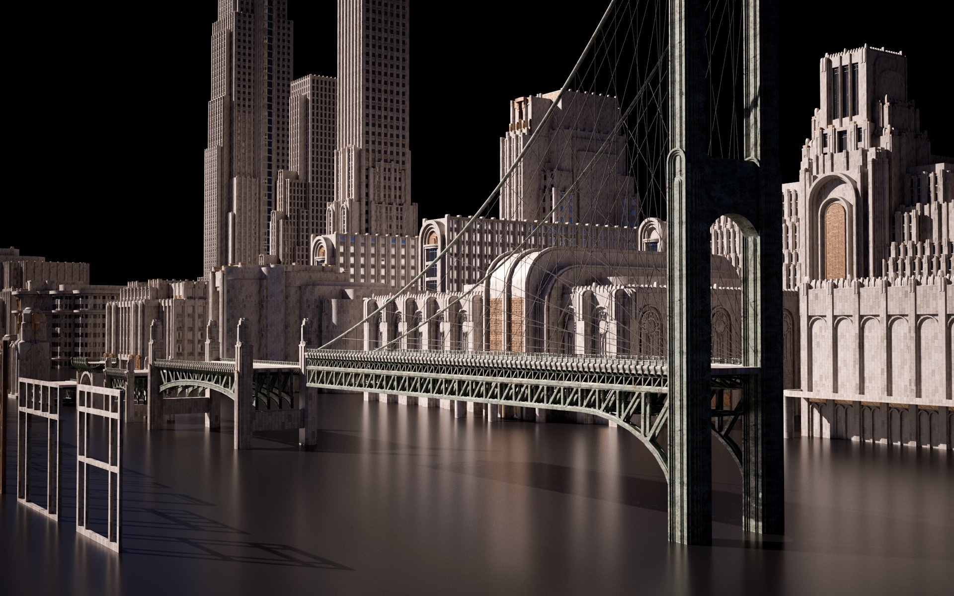 مدل سه بعدی ساختمان آرت دکو