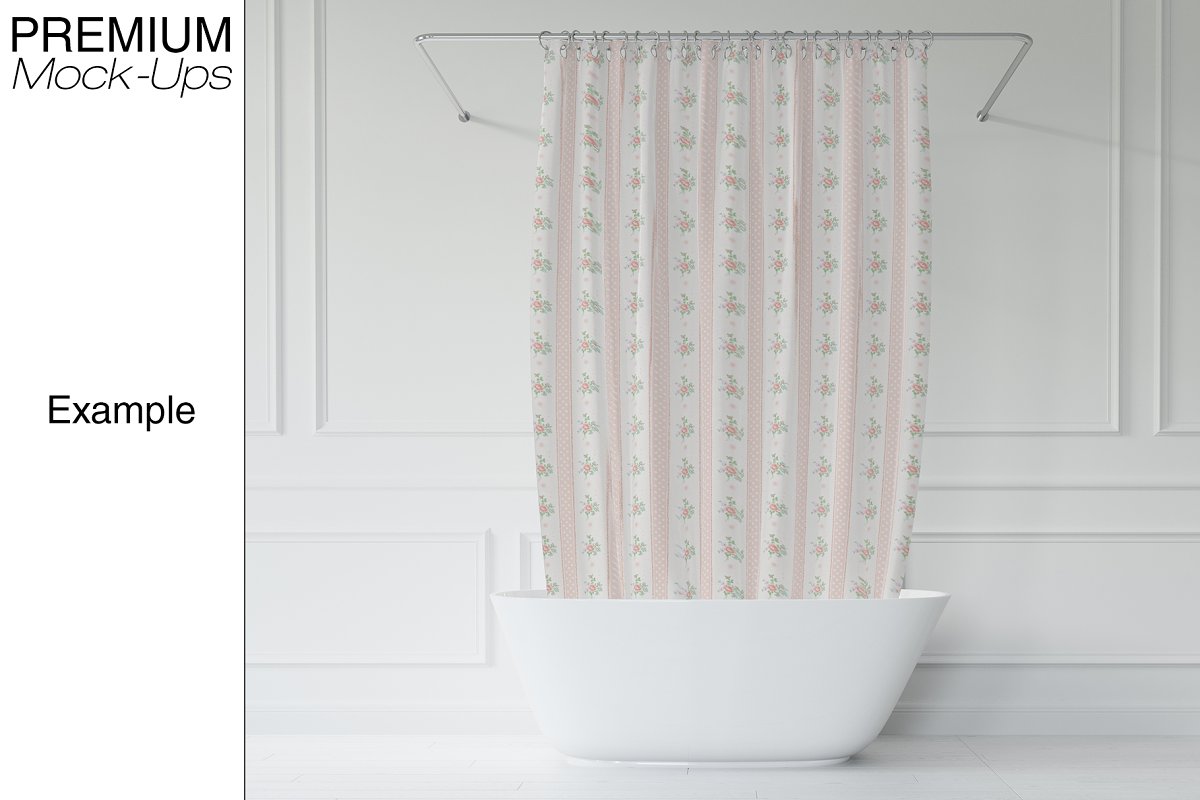 موکاپ پرده حمام Bath Curtain Mockup Pack - 11