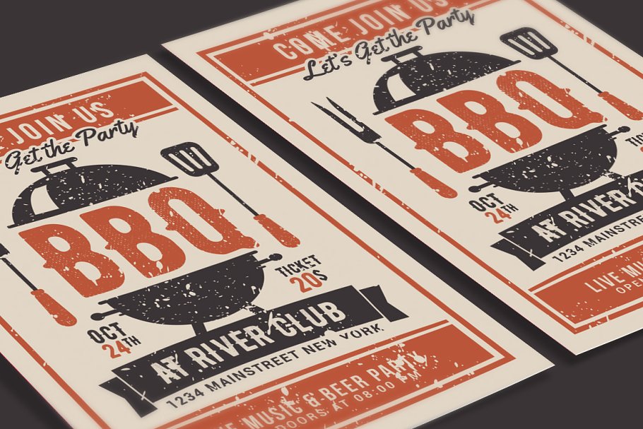 فایل لایه باز تراکت BBQ Party Flyer - 5