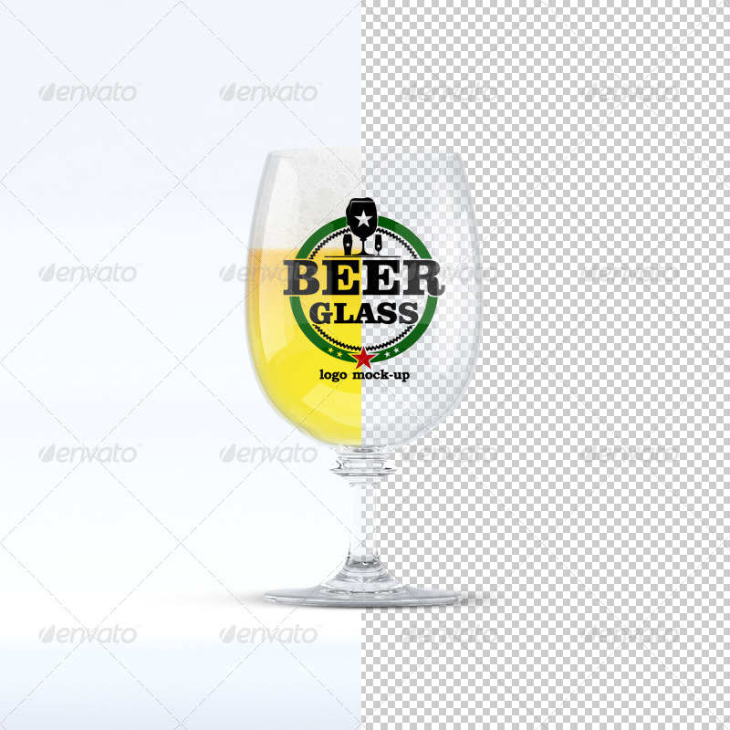 موکاپ لوگو Beer Glasses Logo Mockup - 9