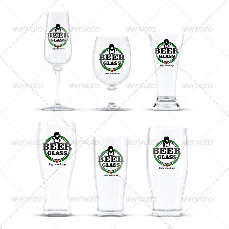 موکاپ لوگو Beer Glasses Logo Mockup
