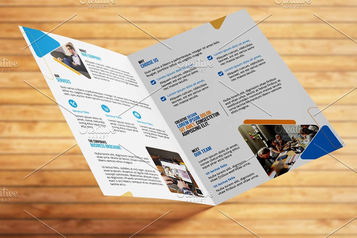 فایل لایه باز بروشور Bifold Business Brochure – V01