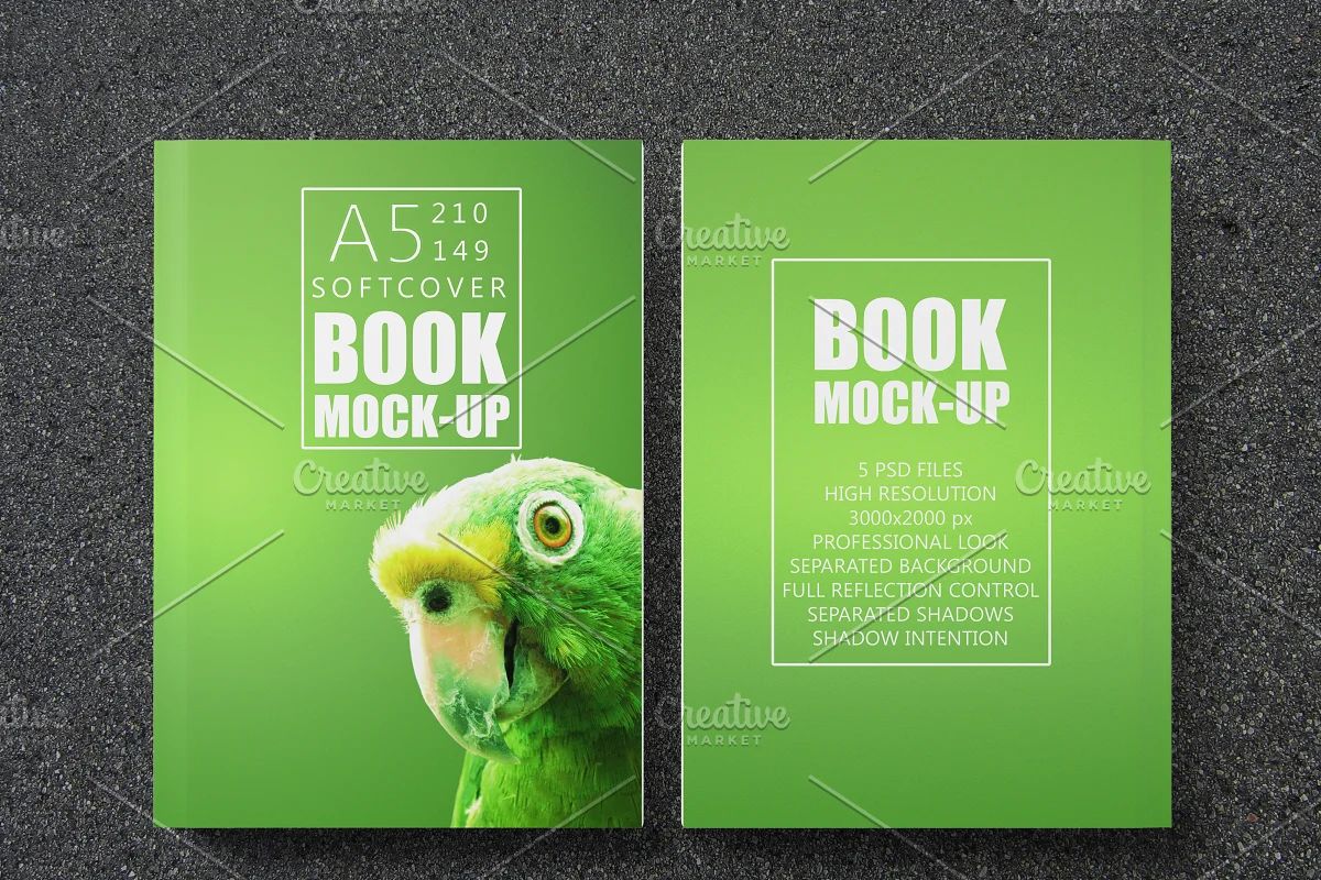 موکاپ کتاب Book Mock-Up | A5 | Soft Cover
