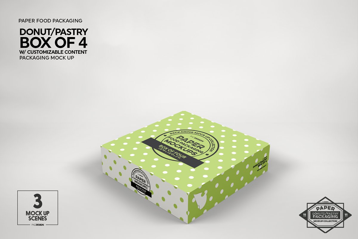 موکاپ جعبه شیرینی دونات - 11