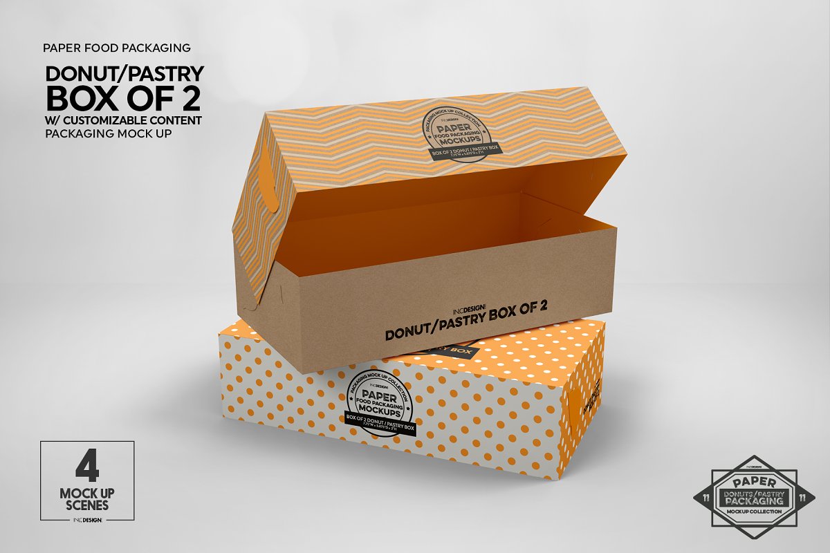 دانلود موکاپ جعبه شیرینی دونات - 6