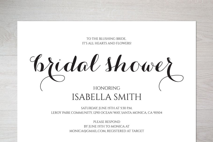 فایل لایه باز کارت دعوت عروسی Bridal Shower Invitation - 3