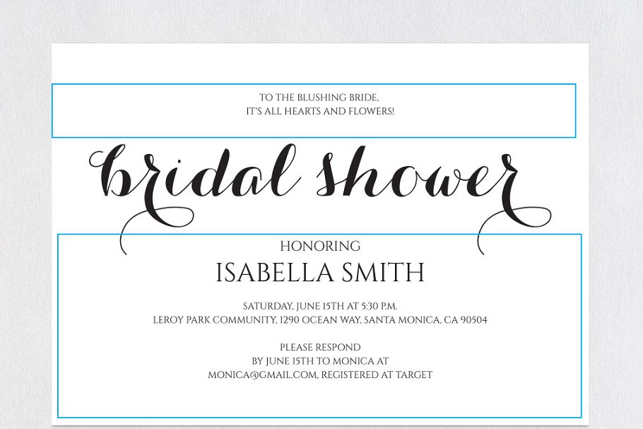 فایل لایه باز کارت دعوت عروسی Bridal Shower Invitation - 5
