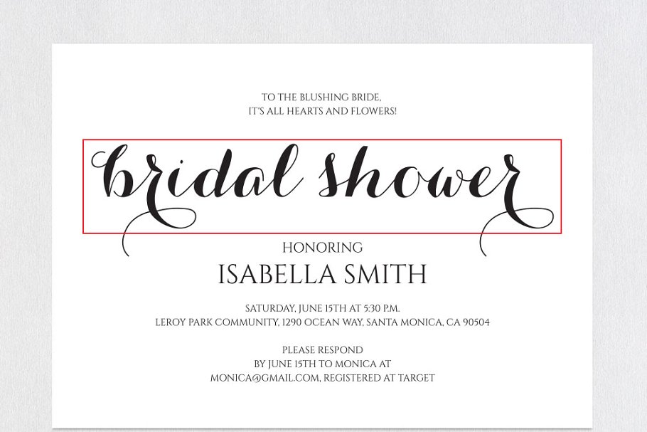 فایل لایه باز کارت دعوت عروسی Bridal Shower Invitation - 7