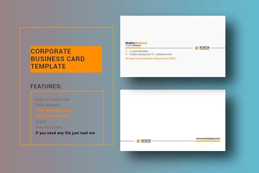 فایل لایه باز کارت ویزیت Business Card