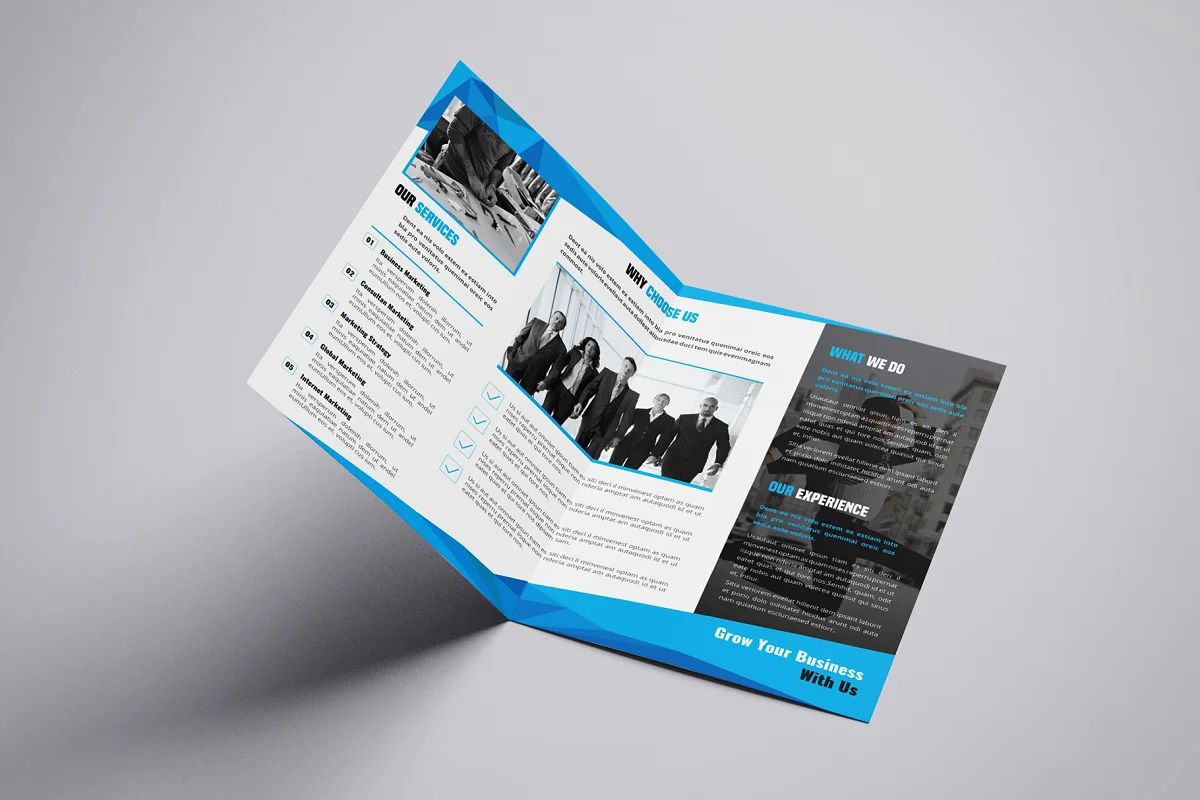 قالب ایندیزاین بروشور Byfold – A4 Company Bifold Brochure