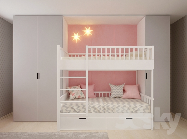 مدل سه بعدی تختخواب کودک - 6