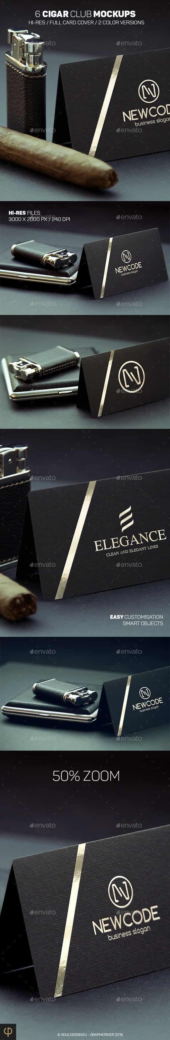 موکاپ لوگو Cigar Club Logo Mockups