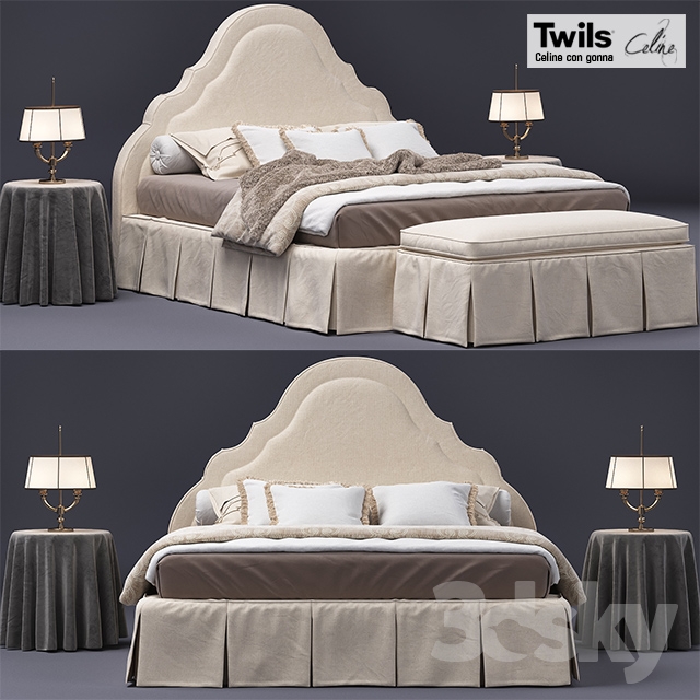مدل سه بعدی تخت خواب کلاسیک - 12