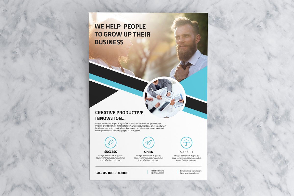 فایل لایه باز آگهی تجاری Clean Business Flyer