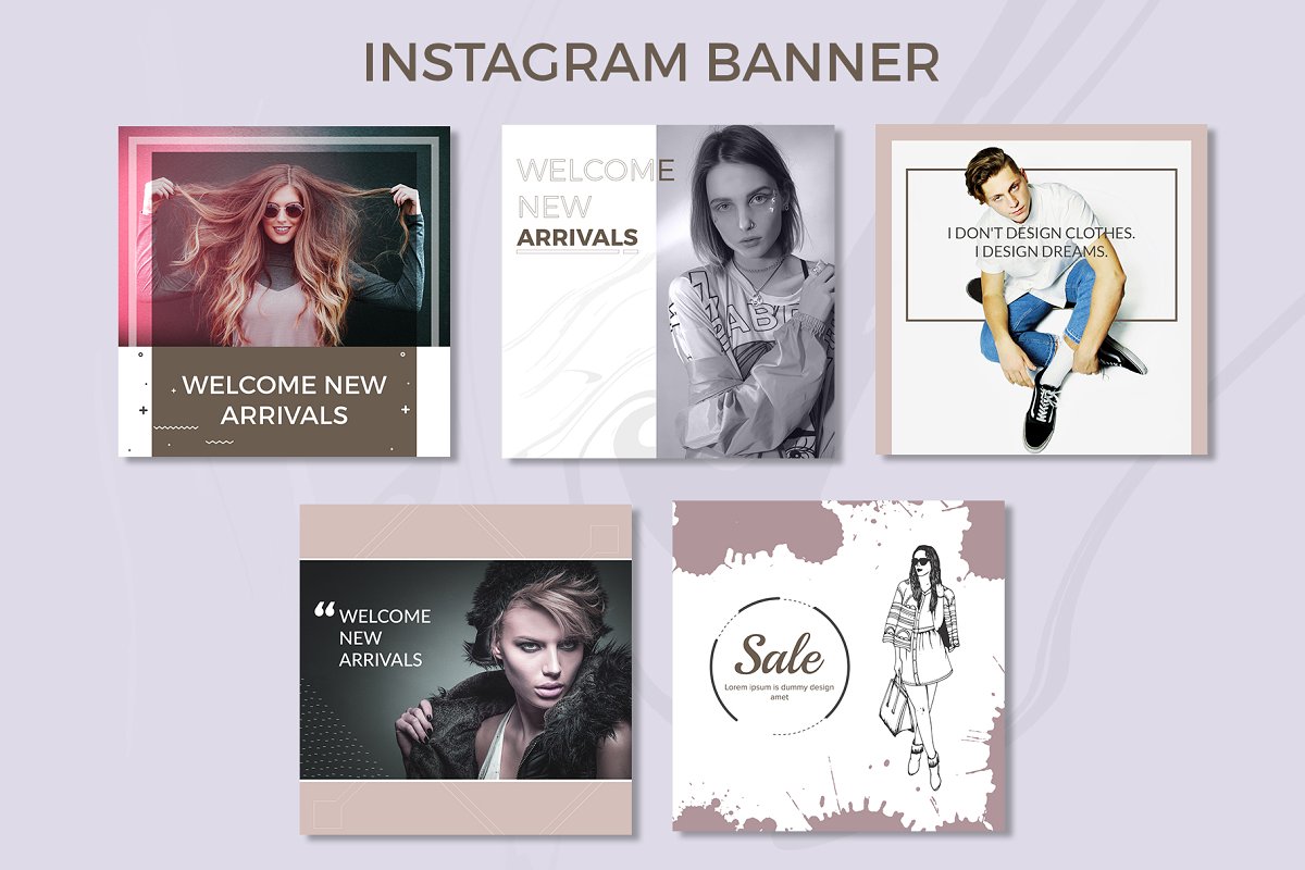 فایل لایه باز بنر اینستاگرام Clean Instagram Banner Pack