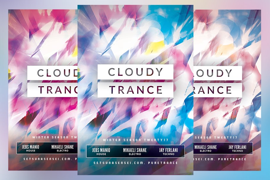 فایل لایه باز آگهی Cloudy Trance Flyer