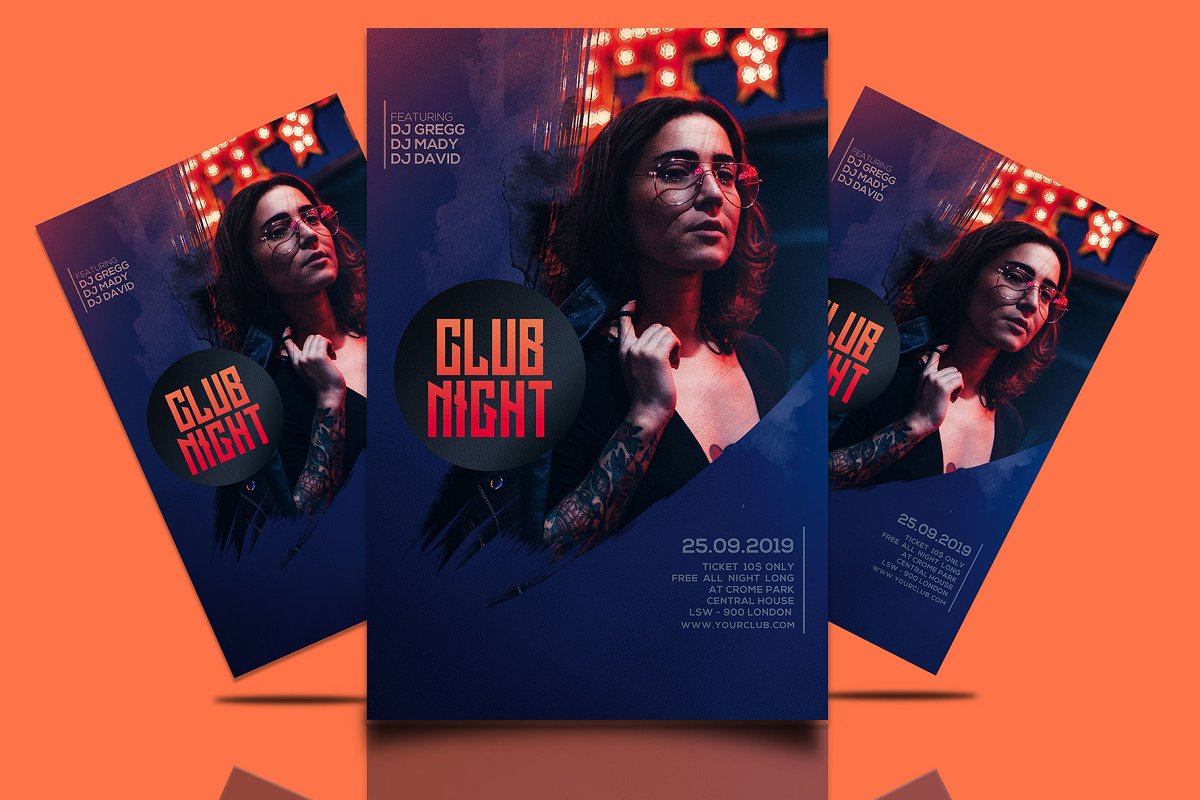 فایل لایه باز پوستر کلاب شبانه Club Night Party Flyer