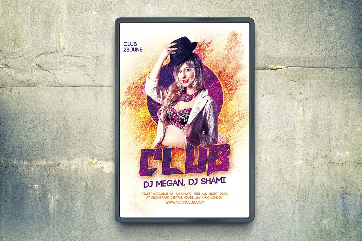 فایل لایه باز پوستر کلاب شبانه Club Party Flyer - 6
