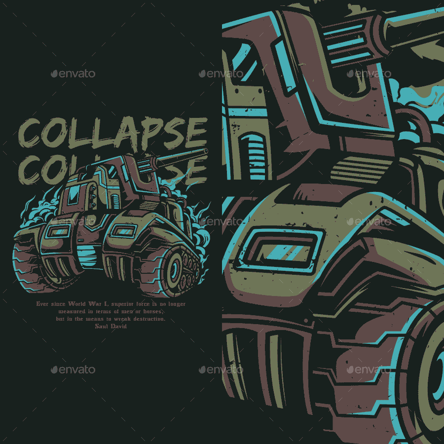 وکتور تیشرت Collapse T-Shirt Design