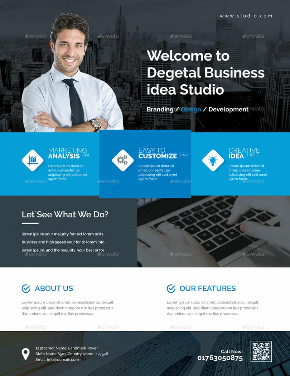 وکتور آگهی شرکتی Corporate Flyer Bundle 2 in 1 - 13