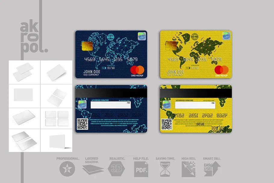 موکاپ کارت اعتباری Credit Cards Mockup