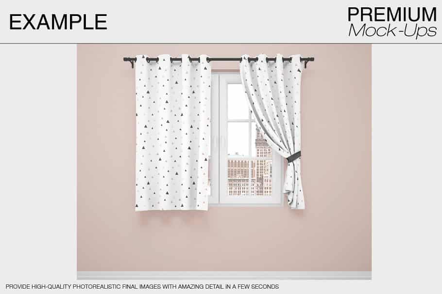 دانلود موکاپ ست پرده و بالشت Curtains & Pillows Set - 7 موکاپ ست پرده و بالشت - 6